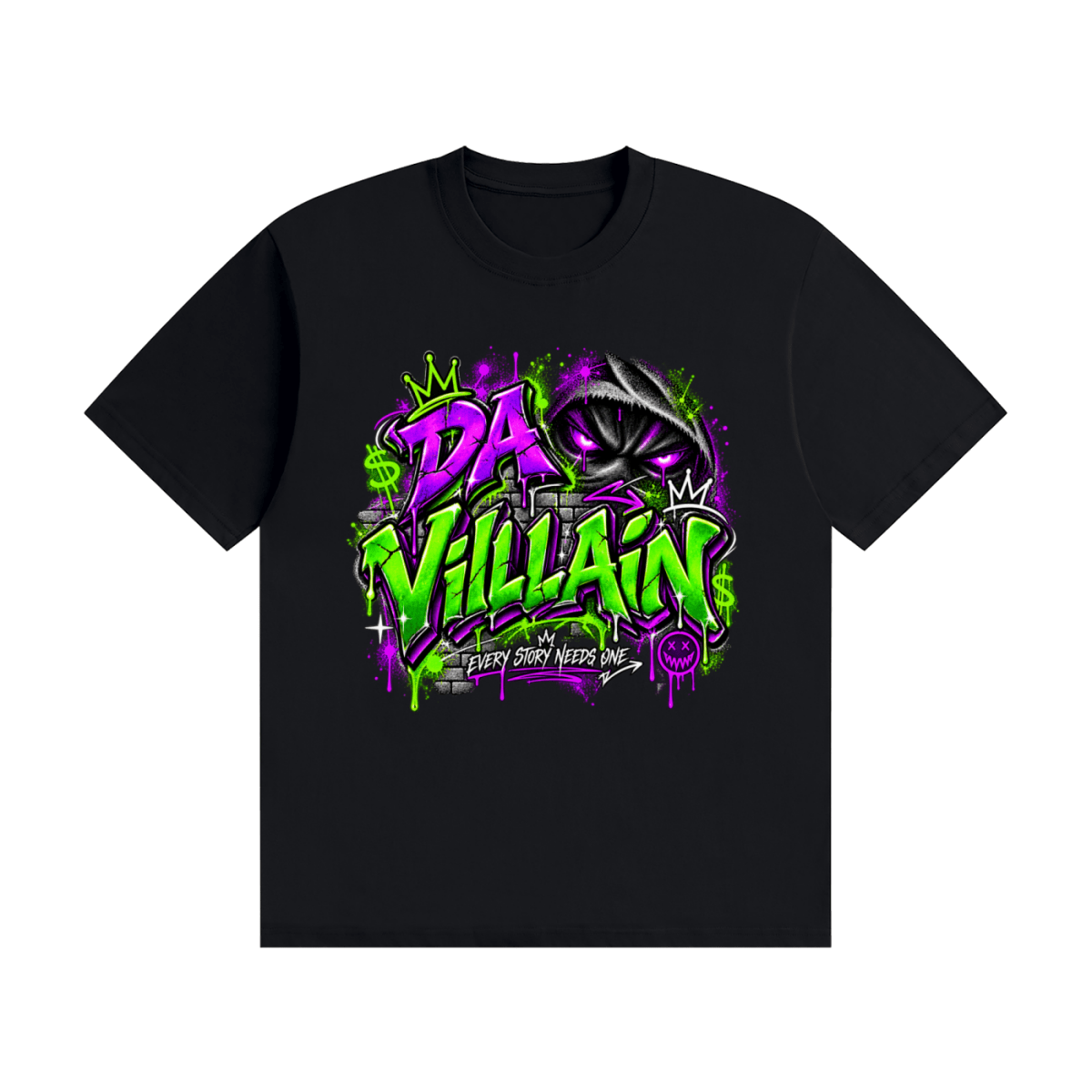 Da Villain Graffiti Unisex Seamless Cotton T-Shirt - Shirt Habit