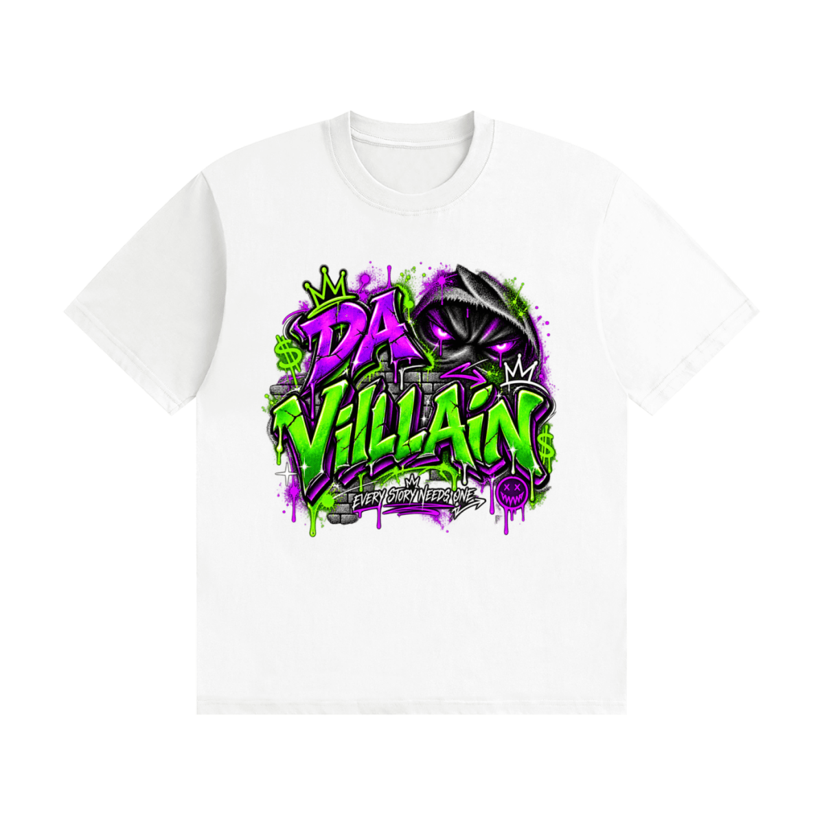 Da Villain Graffiti Unisex Seamless Cotton T-Shirt - Shirt Habit