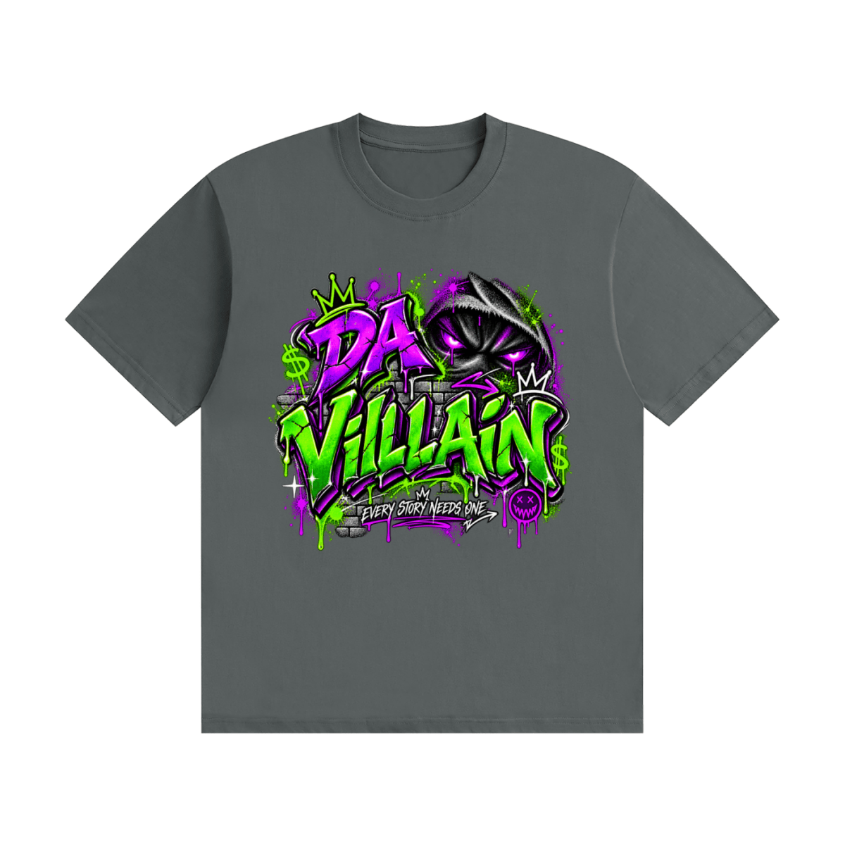 Da Villain Graffiti Unisex Seamless Cotton T-Shirt - Shirt Habit