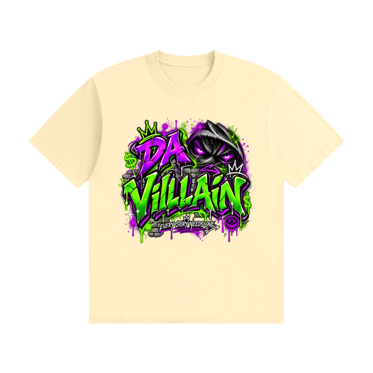 Da Villain Graffiti Unisex Seamless Cotton T-Shirt - Shirt Habit