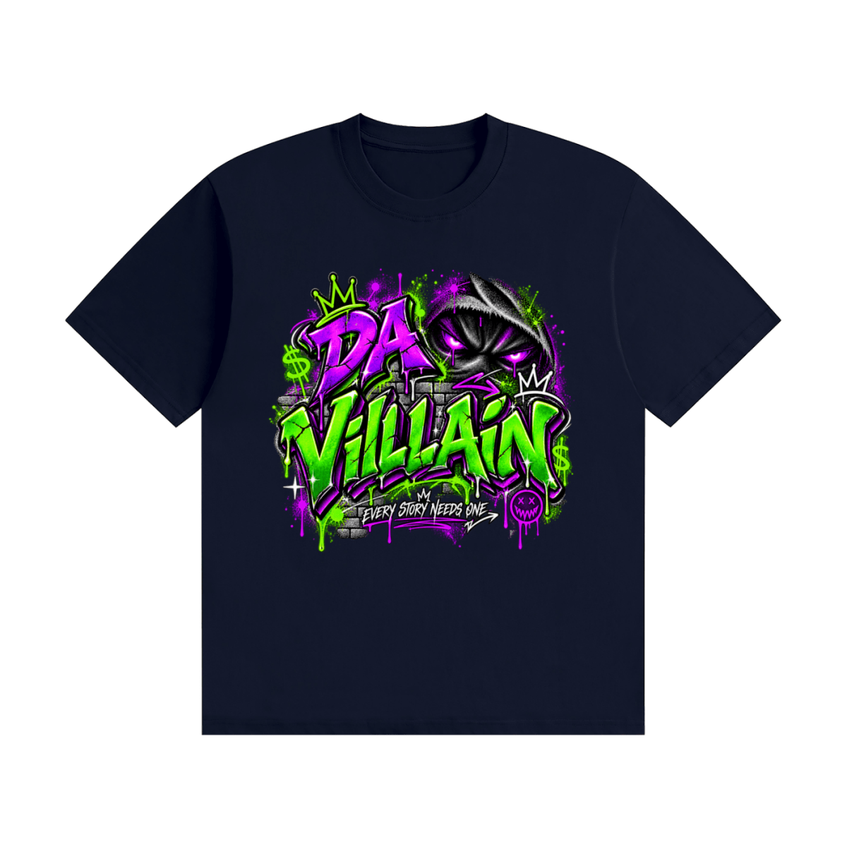 Da Villain Graffiti Unisex Seamless Cotton T-Shirt - Shirt Habit