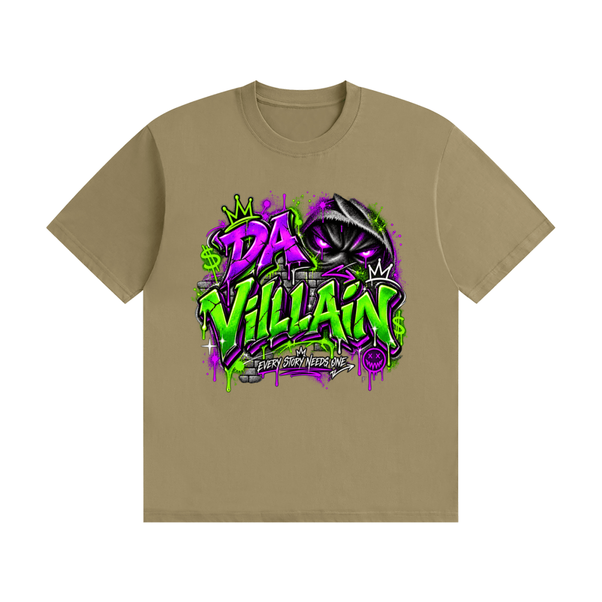 Da Villain Graffiti Unisex Seamless Cotton T-Shirt - Shirt Habit