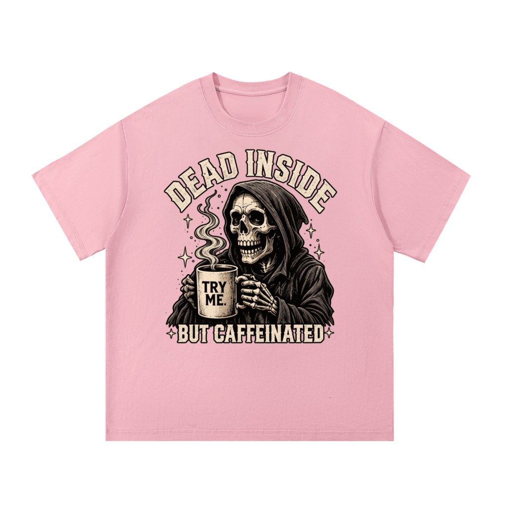 Dead Inside, But Caffeinated Essential Cotton T-Shirt - Shirt Habit