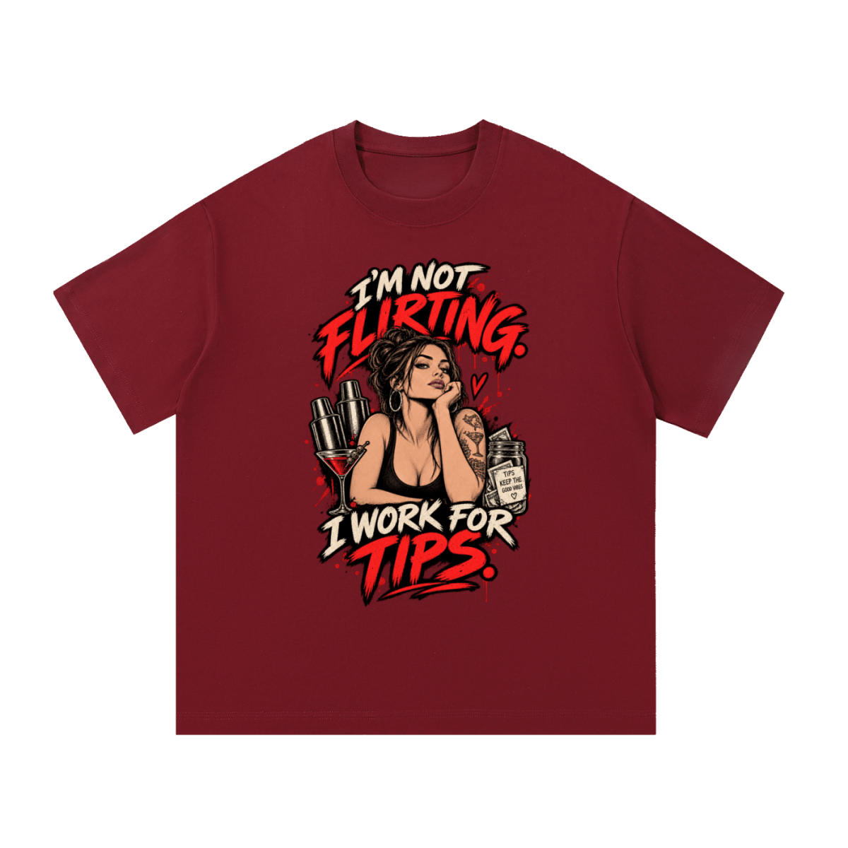 I’m Not Flirting. I Work for Tips. Bartender Essential Cotton T-Shirt - Shirt Habit