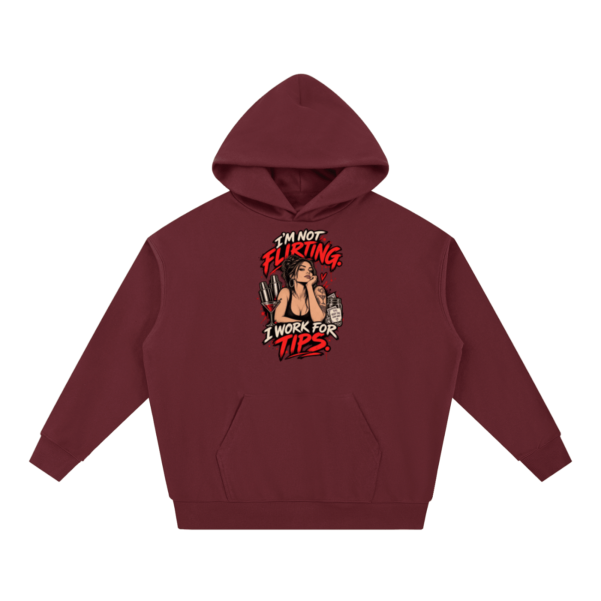 I’m Not Flirting. I Work for Tips. Bartender Essential Heavyweight Hoodie - Shirt Habit