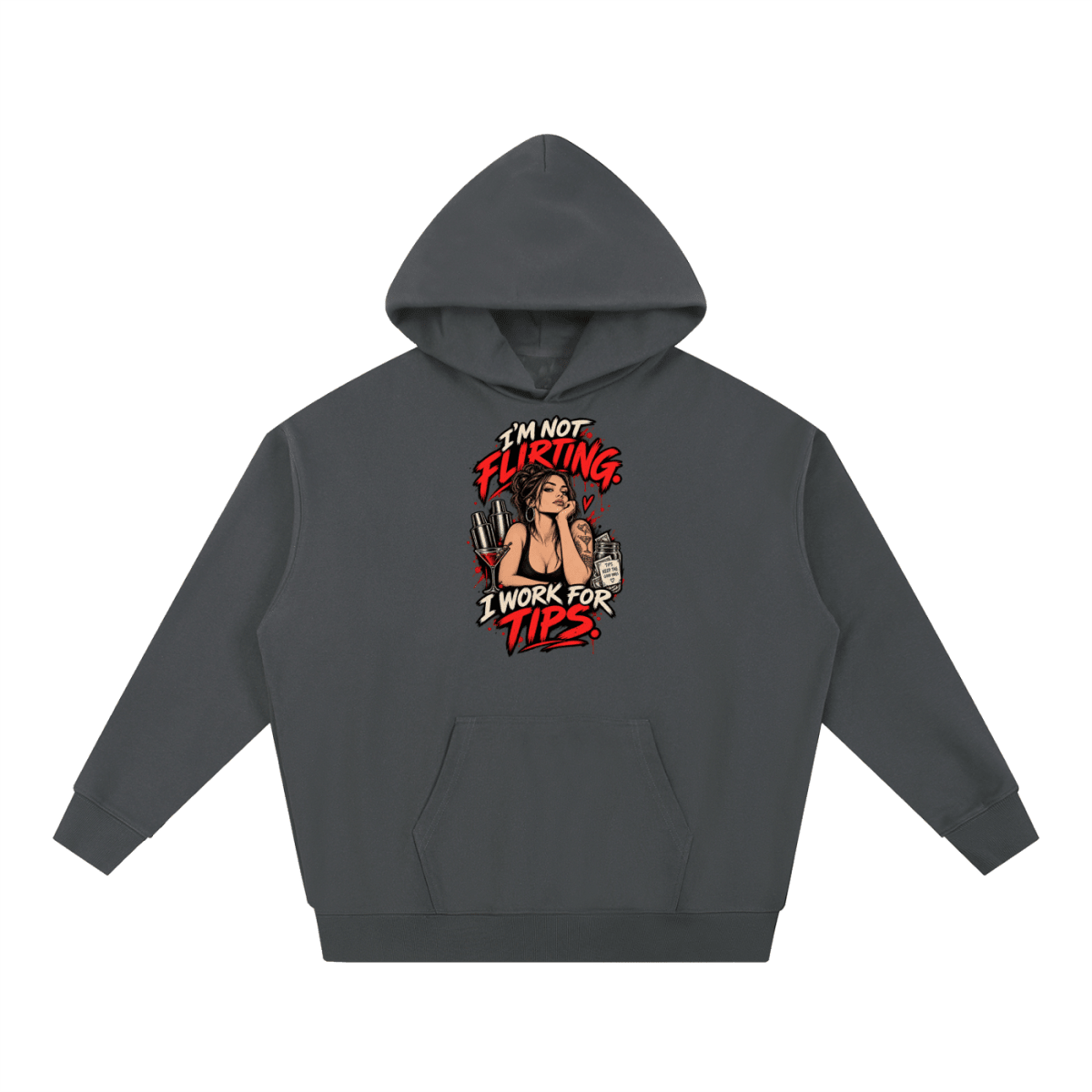 I’m Not Flirting. I Work for Tips. Bartender Essential Heavyweight Hoodie - Shirt Habit