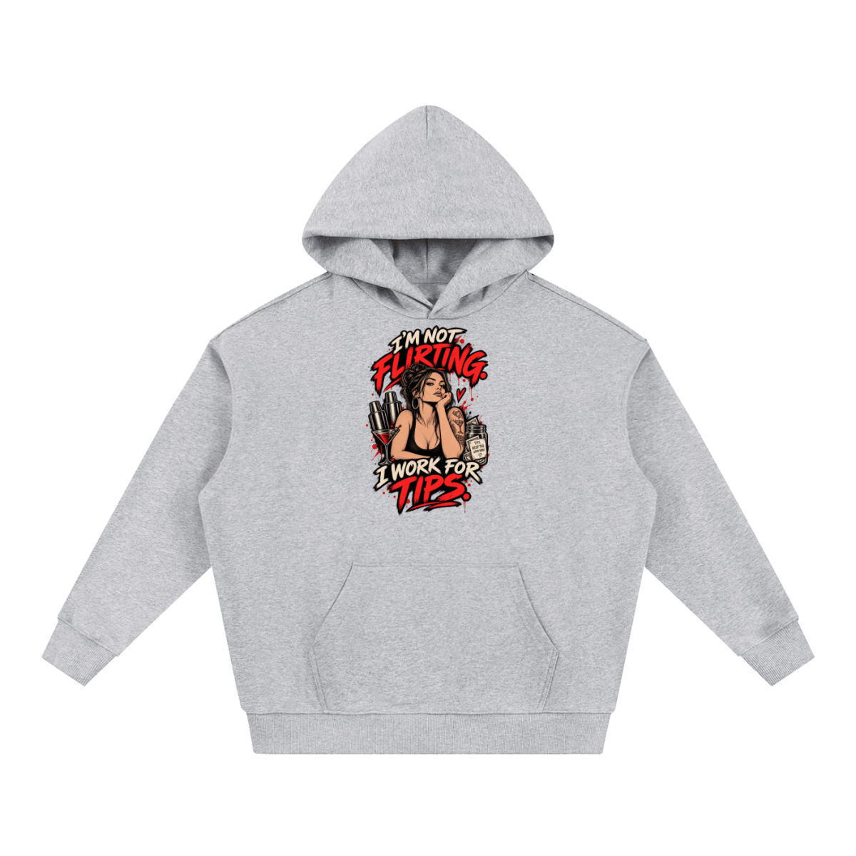 I’m Not Flirting. I Work for Tips. Bartender Essential Heavyweight Hoodie - Shirt Habit