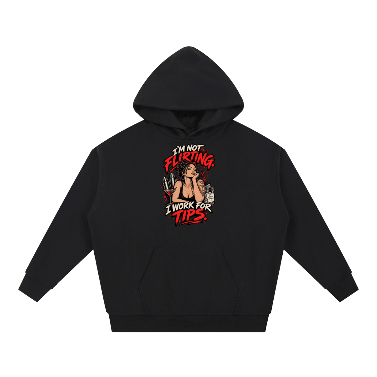 I’m Not Flirting. I Work for Tips. Bartender Essential Heavyweight Hoodie - Shirt Habit