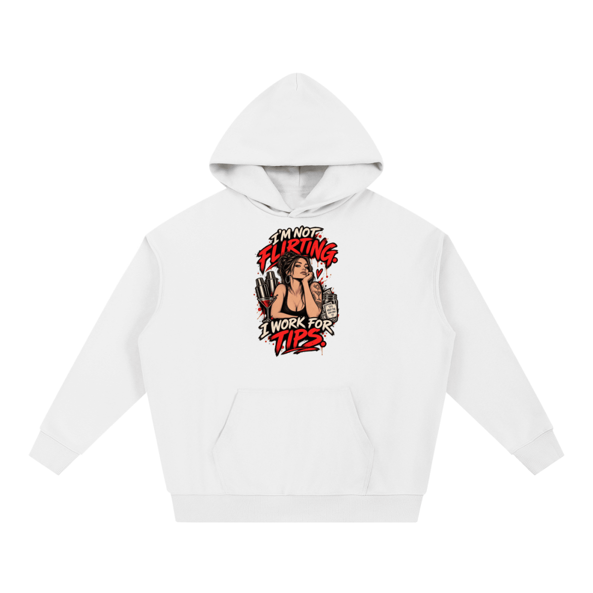 I’m Not Flirting. I Work for Tips. Bartender Essential Heavyweight Hoodie - Shirt Habit