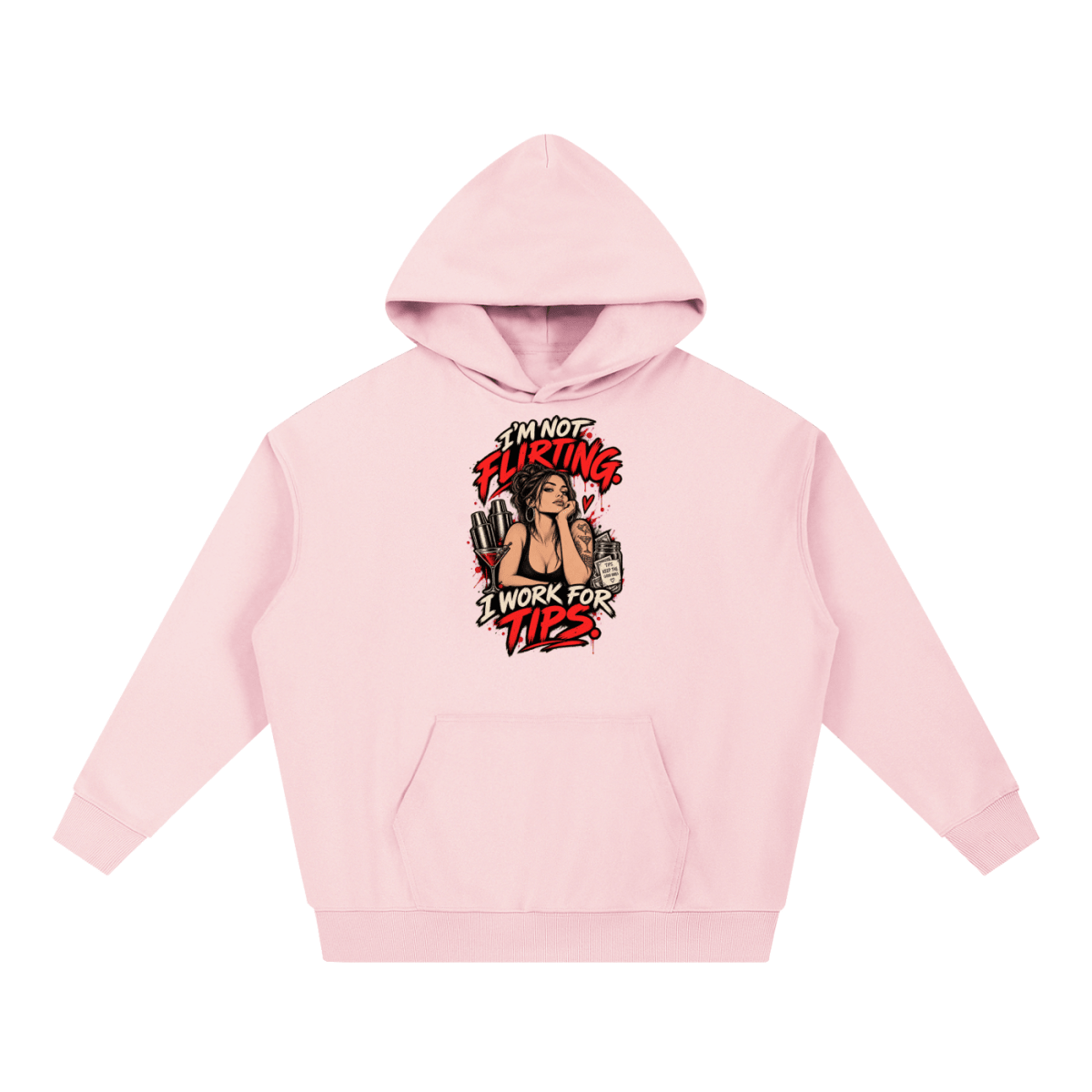 I’m Not Flirting. I Work for Tips. Bartender Essential Heavyweight Hoodie - Shirt Habit