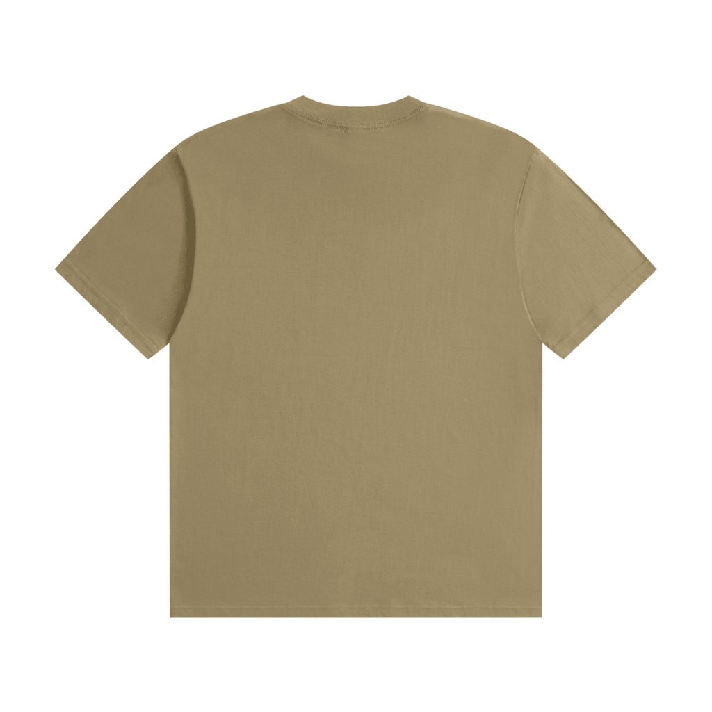 Khaki I'm Not Flirting. I Work for Tips. cotton T-shirt, back view showing a plain unprinted back.
