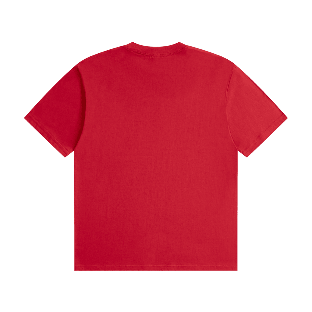 Red I'm Not Flirting. I Work for Tips. cotton T-shirt, back view showing a plain unprinted back.