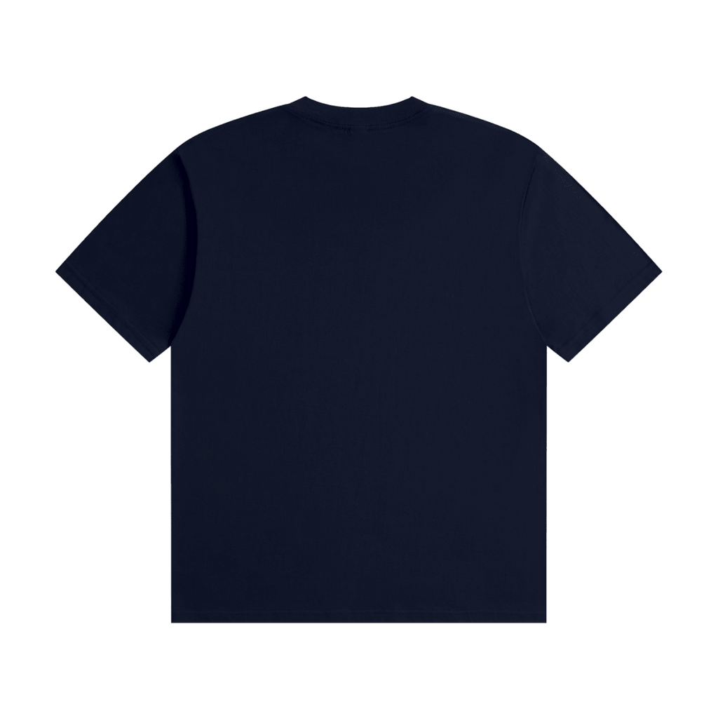 Navy blue I'm Not Flirting. I Work for Tips. cotton T-shirt, back view showing a plain unprinted back.