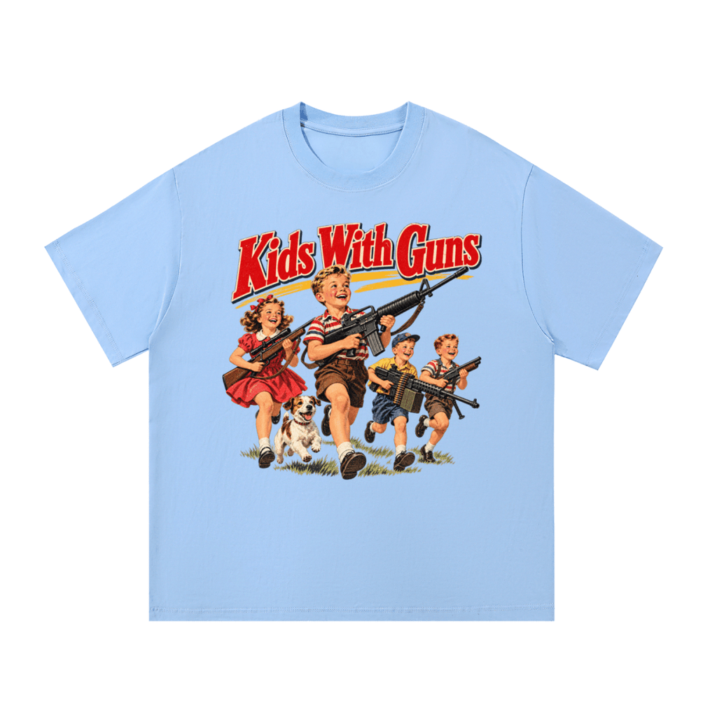 Kids With Guns Vintage 1950s Essential Cotton T-Shirt - Shirt Habit