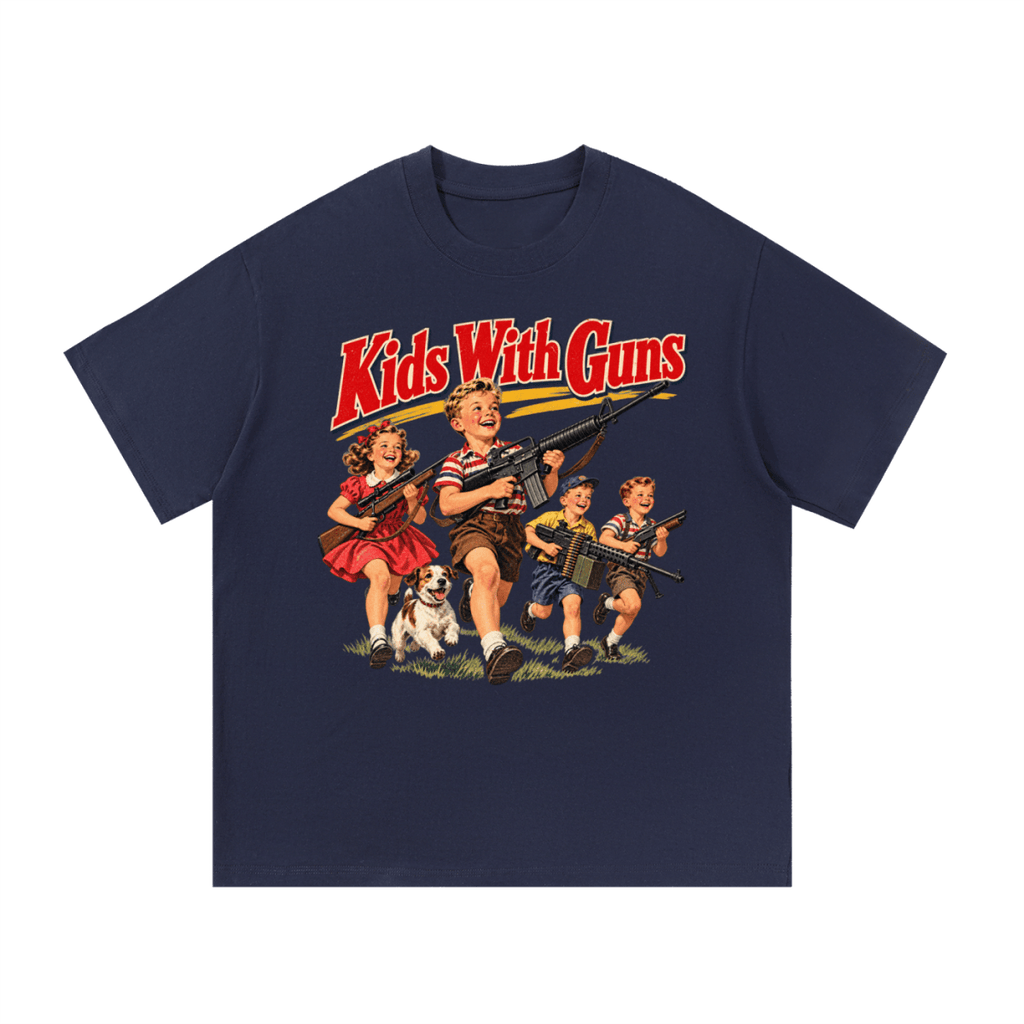 Kids With Guns Vintage 1950s Essential Cotton T-Shirt - Shirt Habit