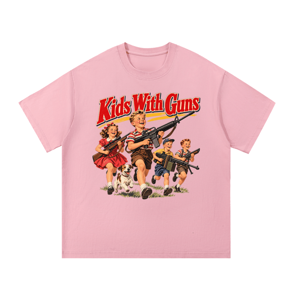 Kids With Guns Vintage 1950s Essential Cotton T-Shirt - Shirt Habit