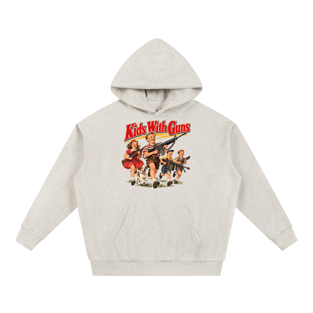 Kids With Guns Vintage 1950s Heavyweight Hoodie - Shirt Habit