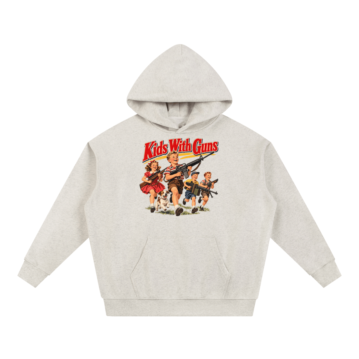 Kids With Guns Vintage 1950s Heavyweight Hoodie - Shirt Habit
