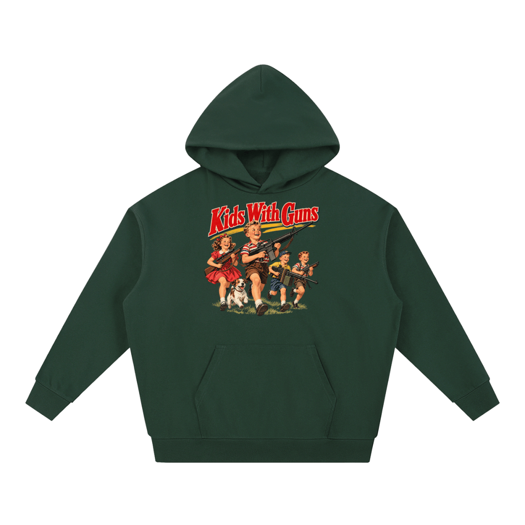 Kids With Guns Vintage 1950s Heavyweight Hoodie - Shirt Habit