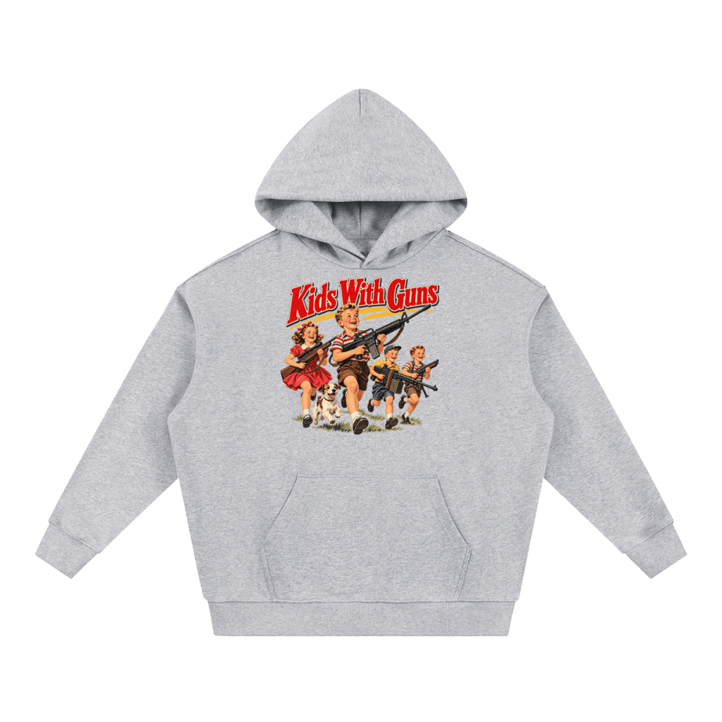 Kids With Guns Vintage 1950s Heavyweight Hoodie - Shirt Habit