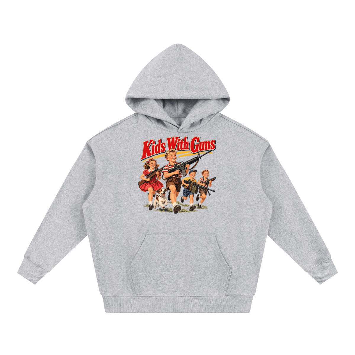 Kids With Guns Vintage 1950s Heavyweight Hoodie - Shirt Habit