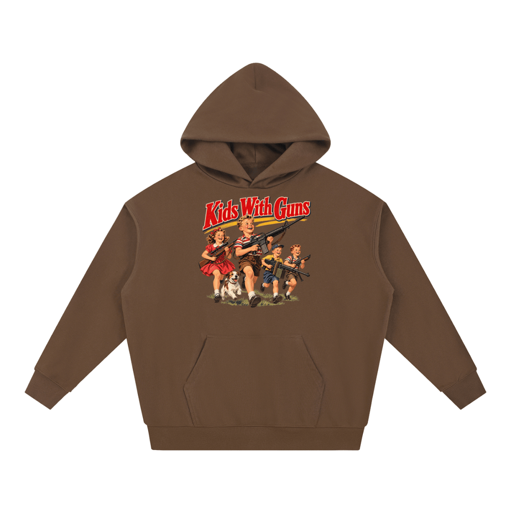 Kids With Guns Vintage 1950s Heavyweight Hoodie - Shirt Habit