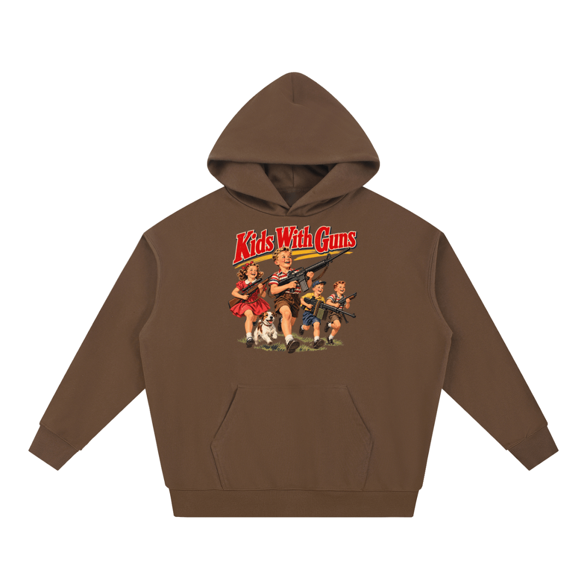 Kids With Guns Vintage 1950s Heavyweight Hoodie - Shirt Habit