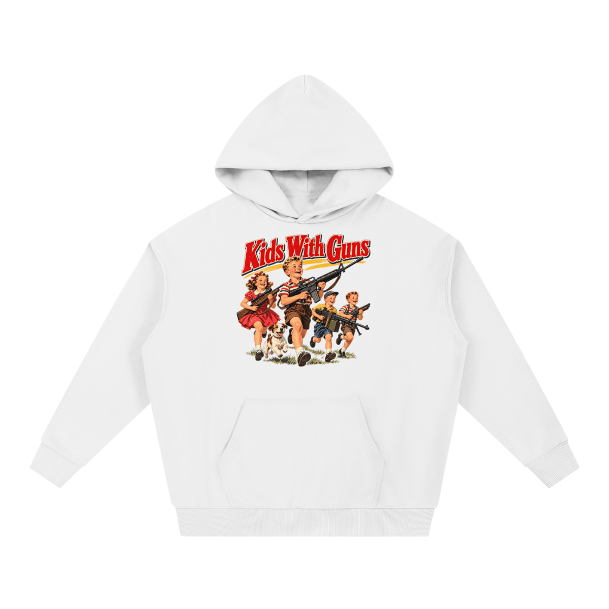 Kids With Guns Vintage 1950s Heavyweight Hoodie - Shirt Habit