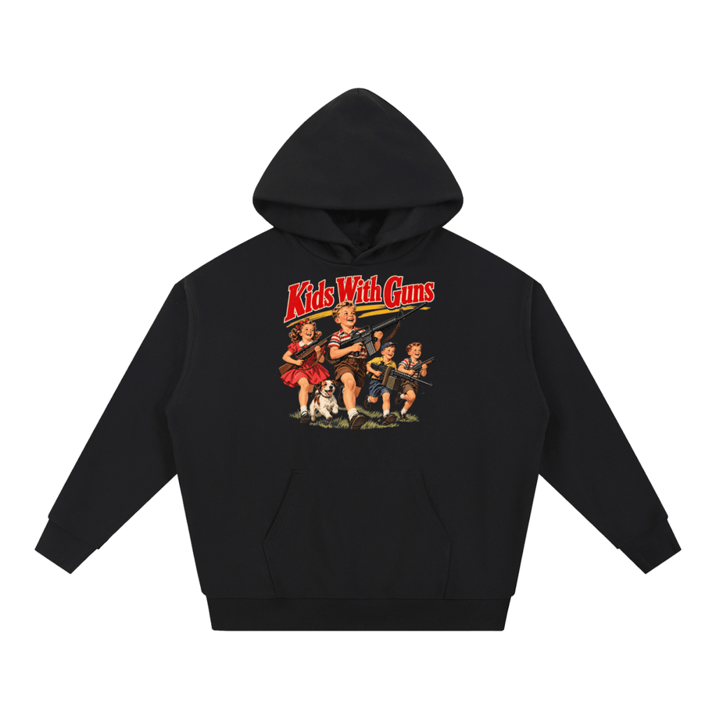 Kids With Guns Vintage 1950s Heavyweight Hoodie - Shirt Habit