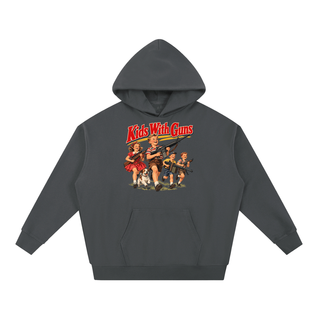 Kids With Guns Vintage 1950s Heavyweight Hoodie - Shirt Habit
