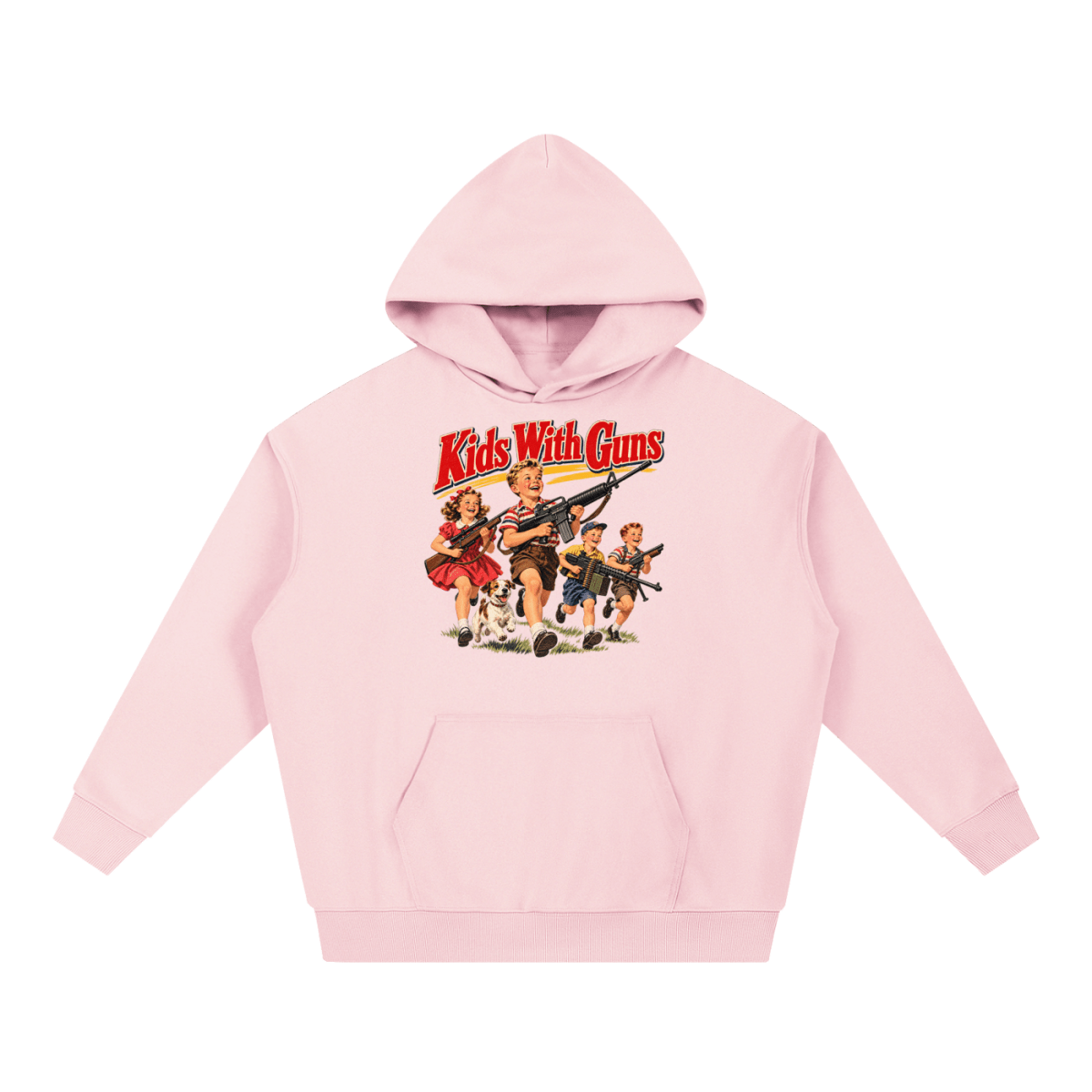 Kids With Guns Vintage 1950s Heavyweight Hoodie - Shirt Habit