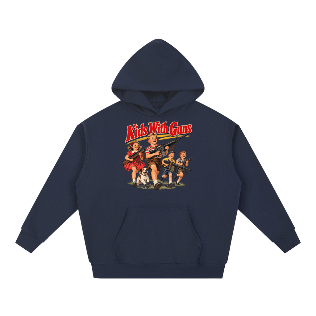 Kids With Guns Vintage 1950s Heavyweight Hoodie - Shirt Habit