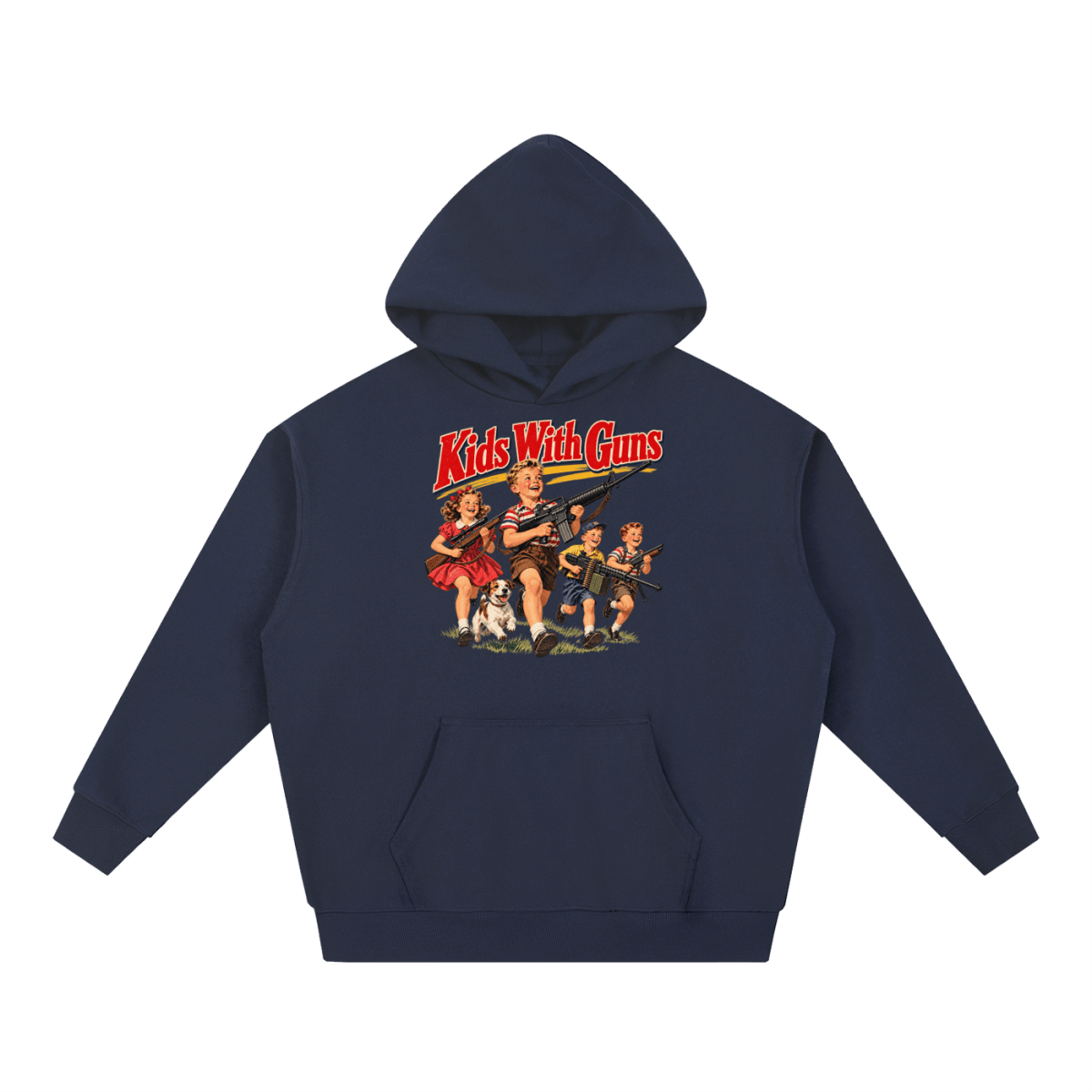 Kids With Guns Vintage 1950s Heavyweight Hoodie - Shirt Habit