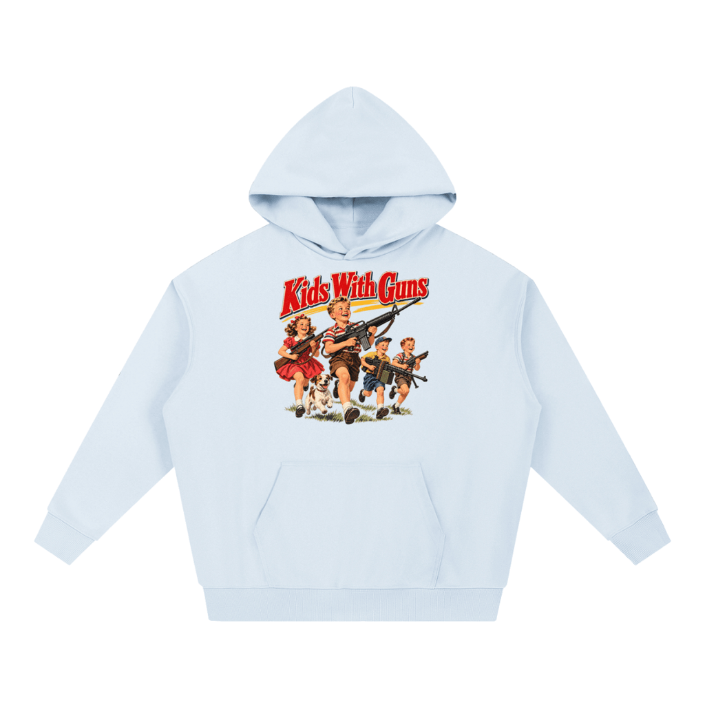 Kids With Guns Vintage 1950s Heavyweight Hoodie - Shirt Habit