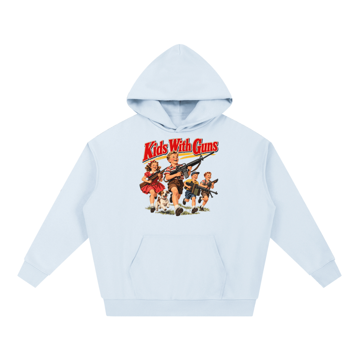 Kids With Guns Vintage 1950s Heavyweight Hoodie - Shirt Habit