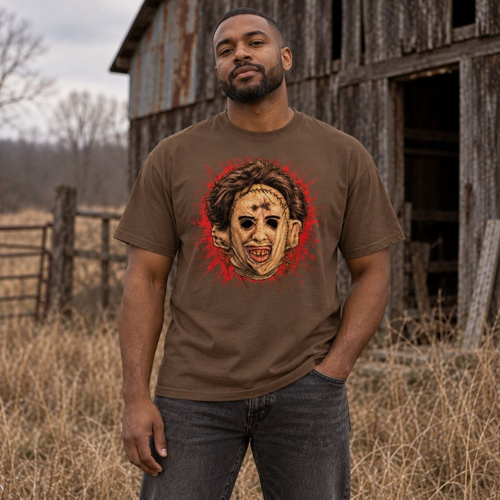 Leatherface-Inspired Mask Horror Essential Cotton T-Shirt - Shirt Habit