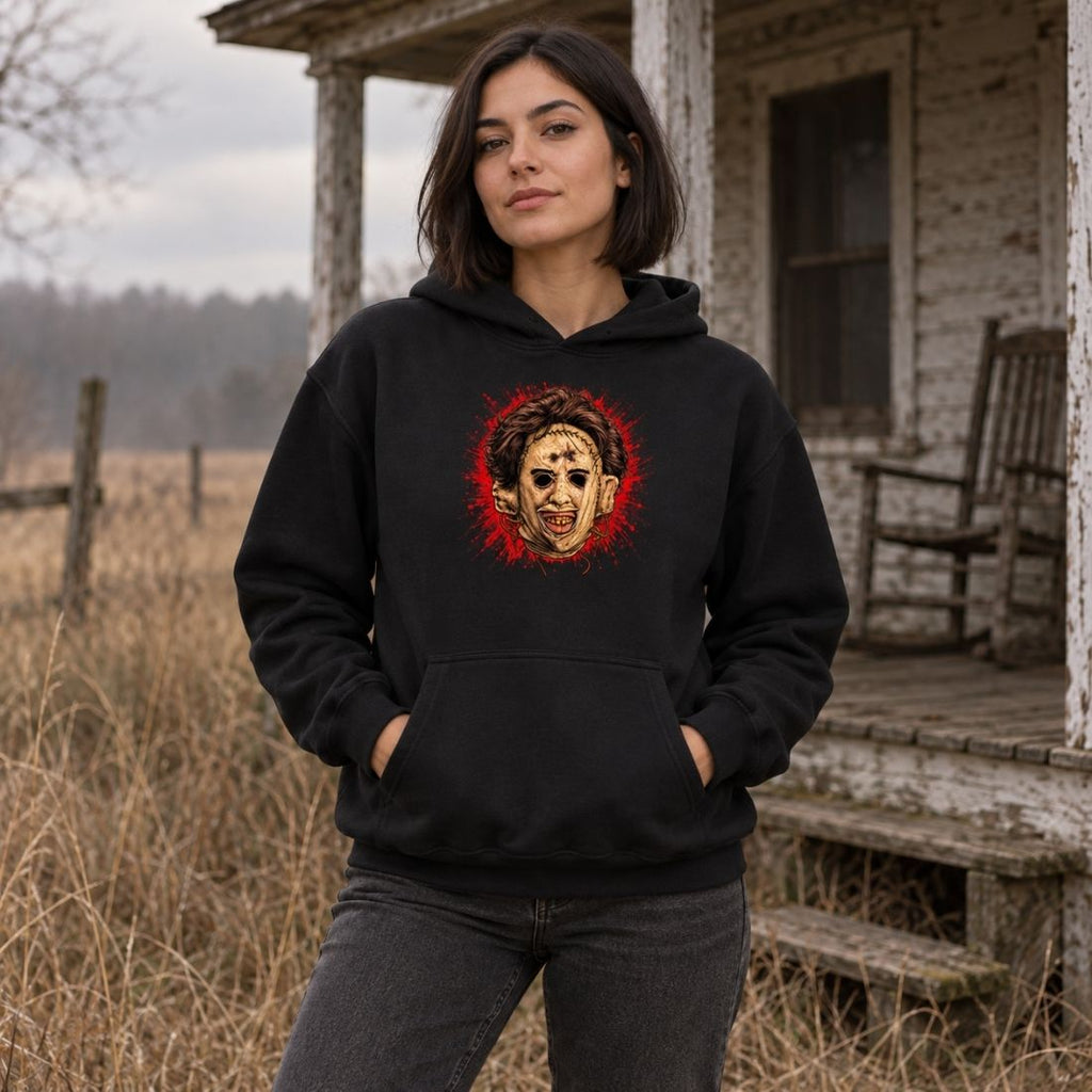 Leatherface-Inspired Mask Horror Essential Heavyweight Hoodie - Shirt Habit