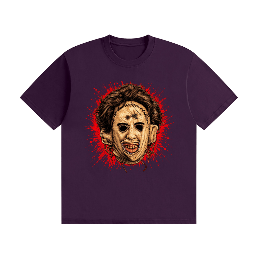Leatherface-Inspired Mask Horror Unisex Seamless Cotton T-Shirt - Shirt Habit