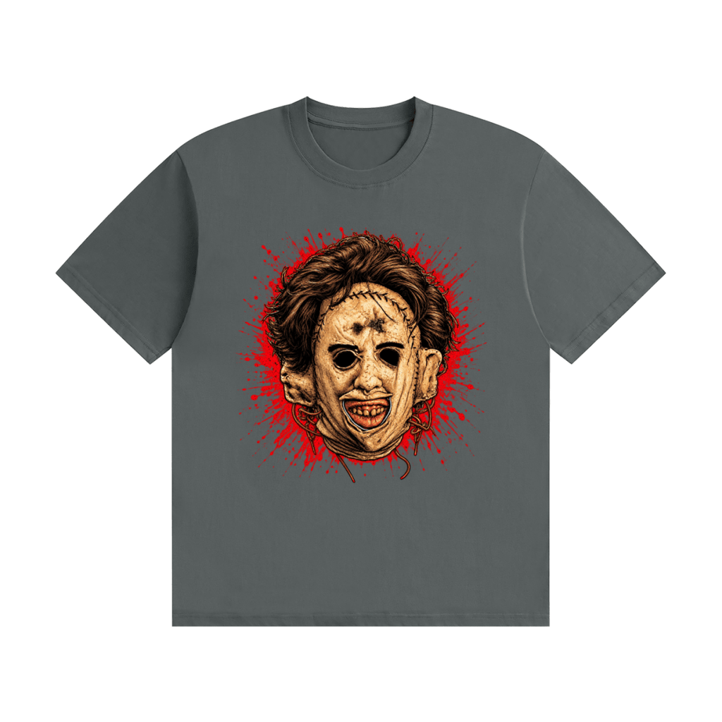 Leatherface-Inspired Mask Horror Unisex Seamless Cotton T-Shirt - Shirt Habit