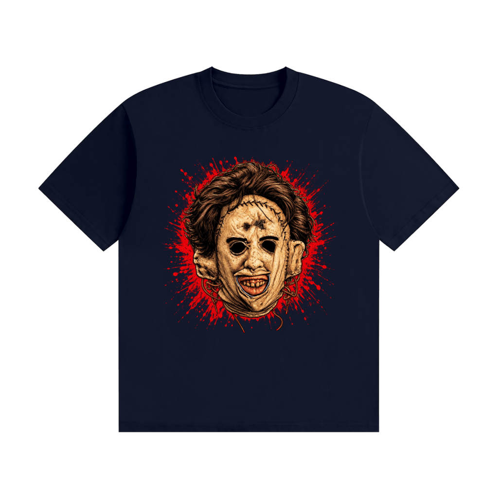 Leatherface-Inspired Mask Horror Unisex Seamless Cotton T-Shirt - Shirt Habit