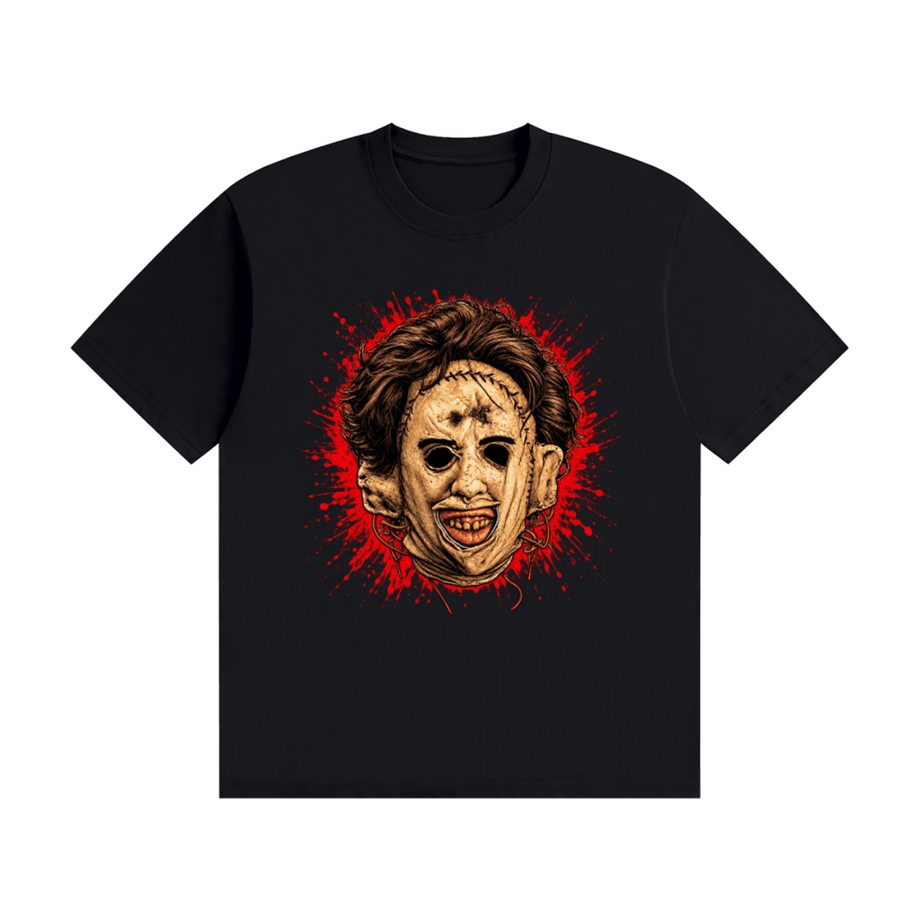 Leatherface-Inspired Mask Horror Unisex Seamless Cotton T-Shirt - Shirt Habit