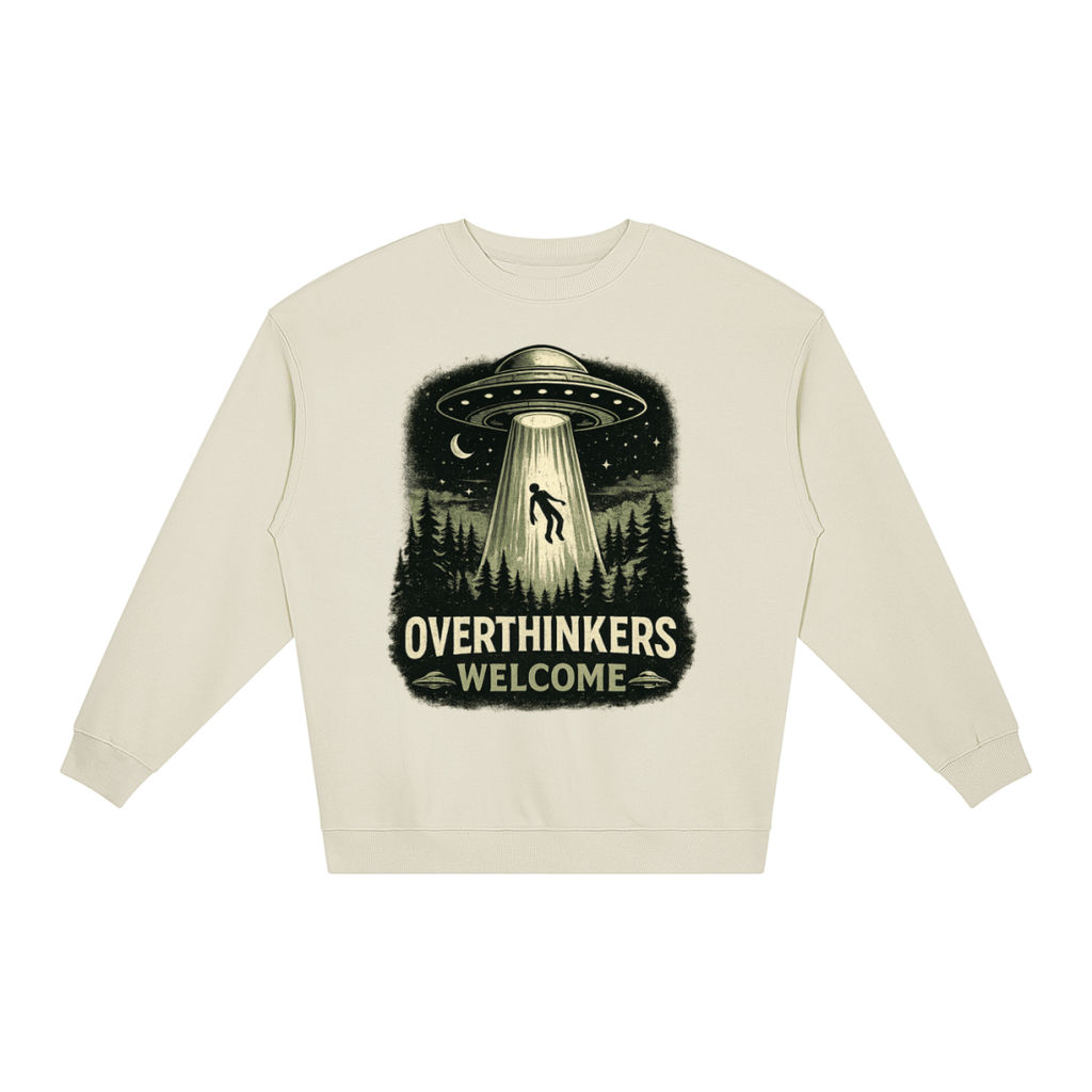 Overthinkers Welcome Loose Crewneck Sweatshirt - Shirt Habit