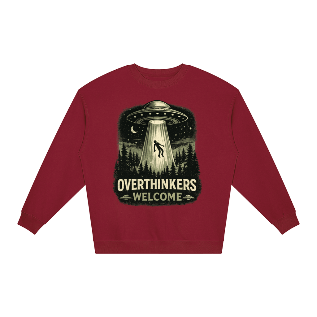 Overthinkers Welcome Loose Crewneck Sweatshirt - Shirt Habit