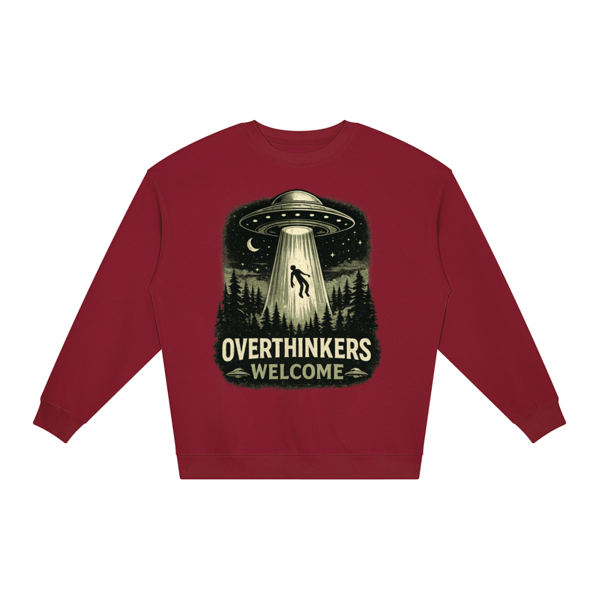 Overthinkers Welcome Loose Crewneck Sweatshirt - Shirt Habit
