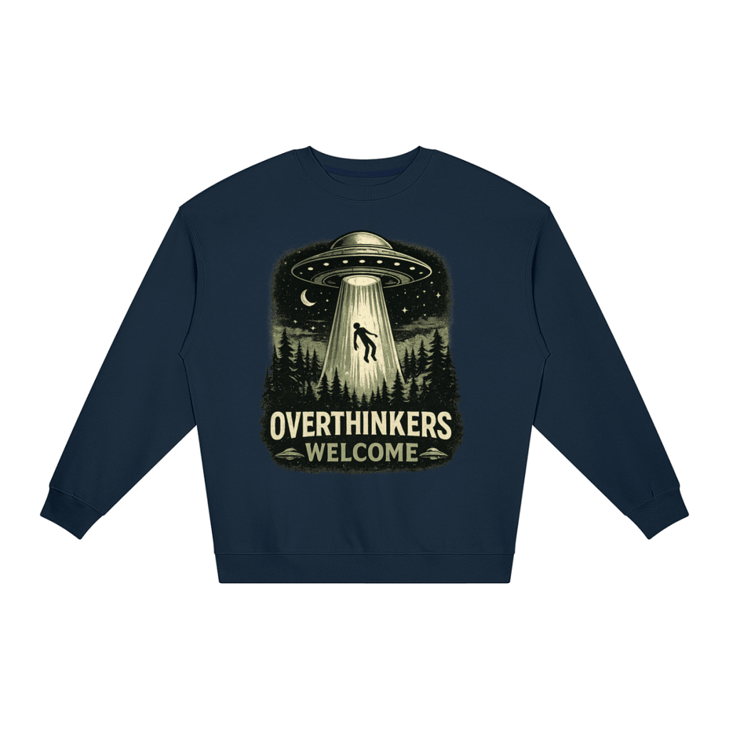 Overthinkers Welcome Loose Crewneck Sweatshirt - Shirt Habit