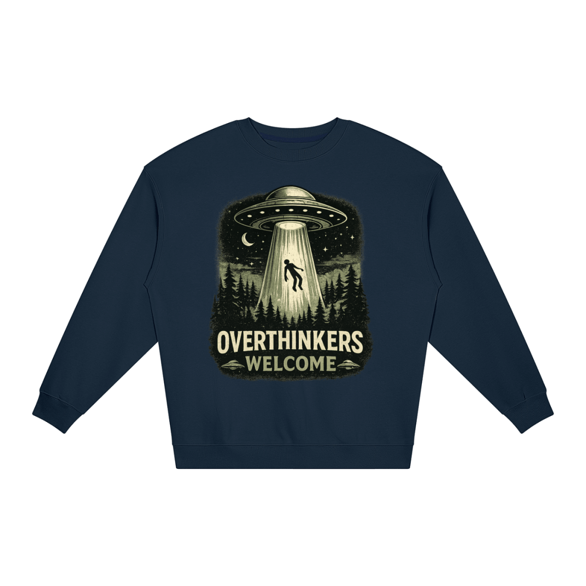 Overthinkers Welcome Loose Crewneck Sweatshirt - Shirt Habit
