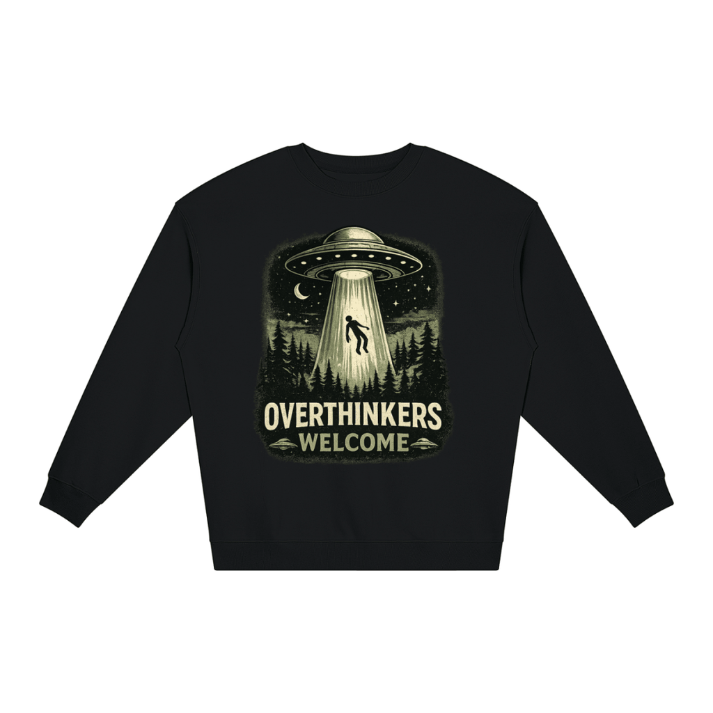 Overthinkers Welcome Loose Crewneck Sweatshirt - Shirt Habit