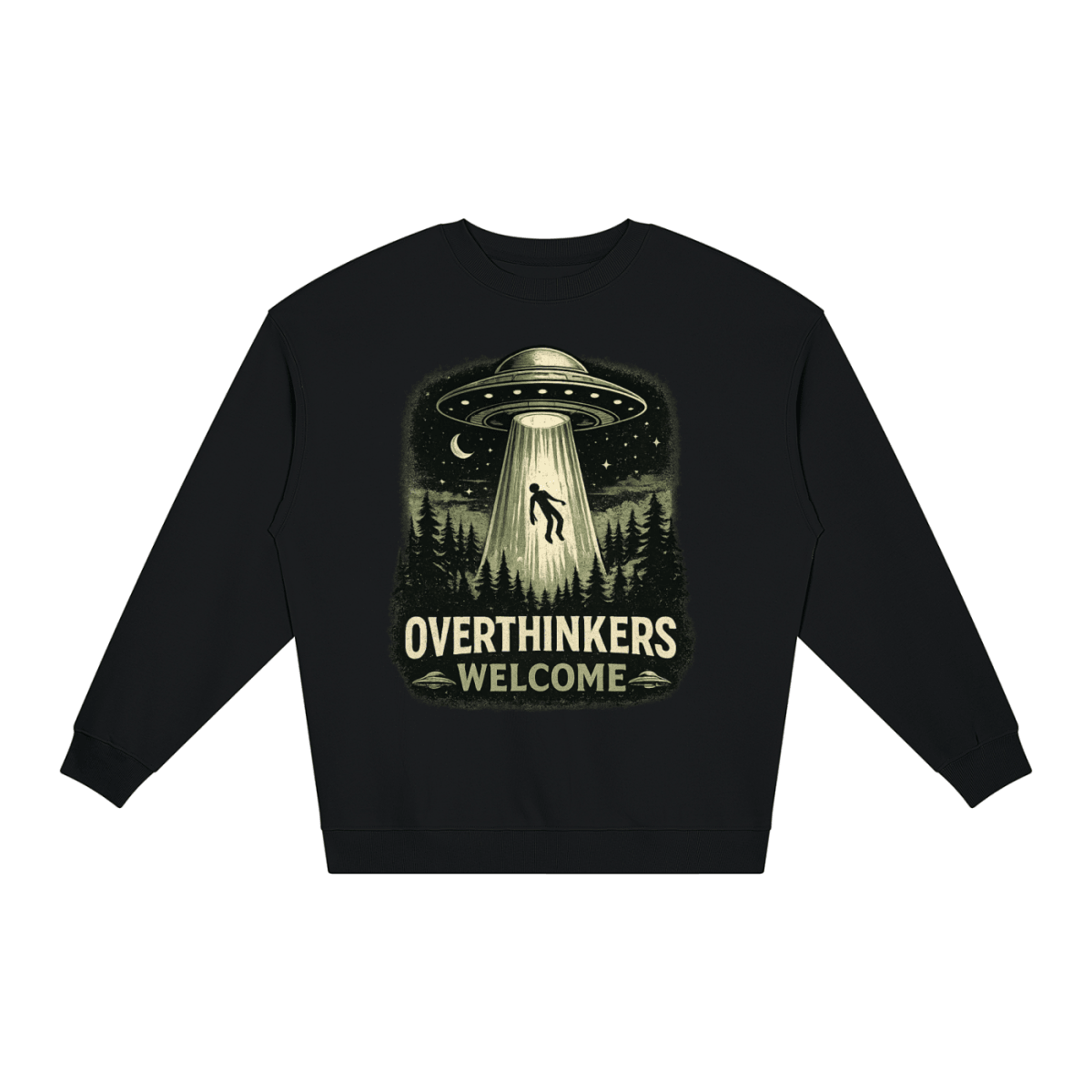 Overthinkers Welcome Loose Crewneck Sweatshirt - Shirt Habit
