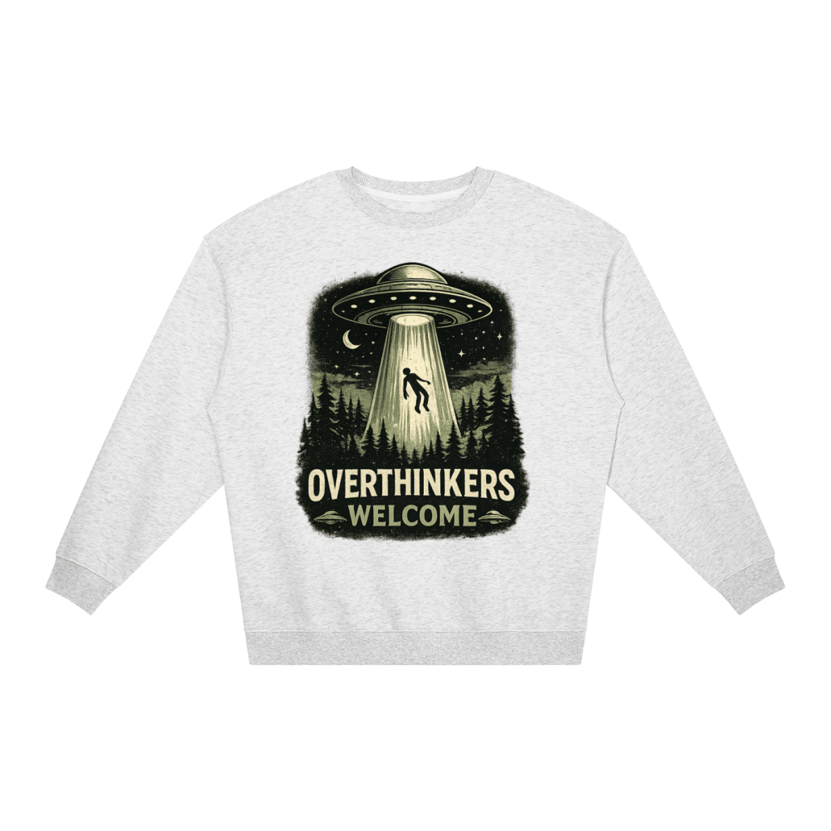 Overthinkers Welcome Loose Crewneck Sweatshirt - Shirt Habit