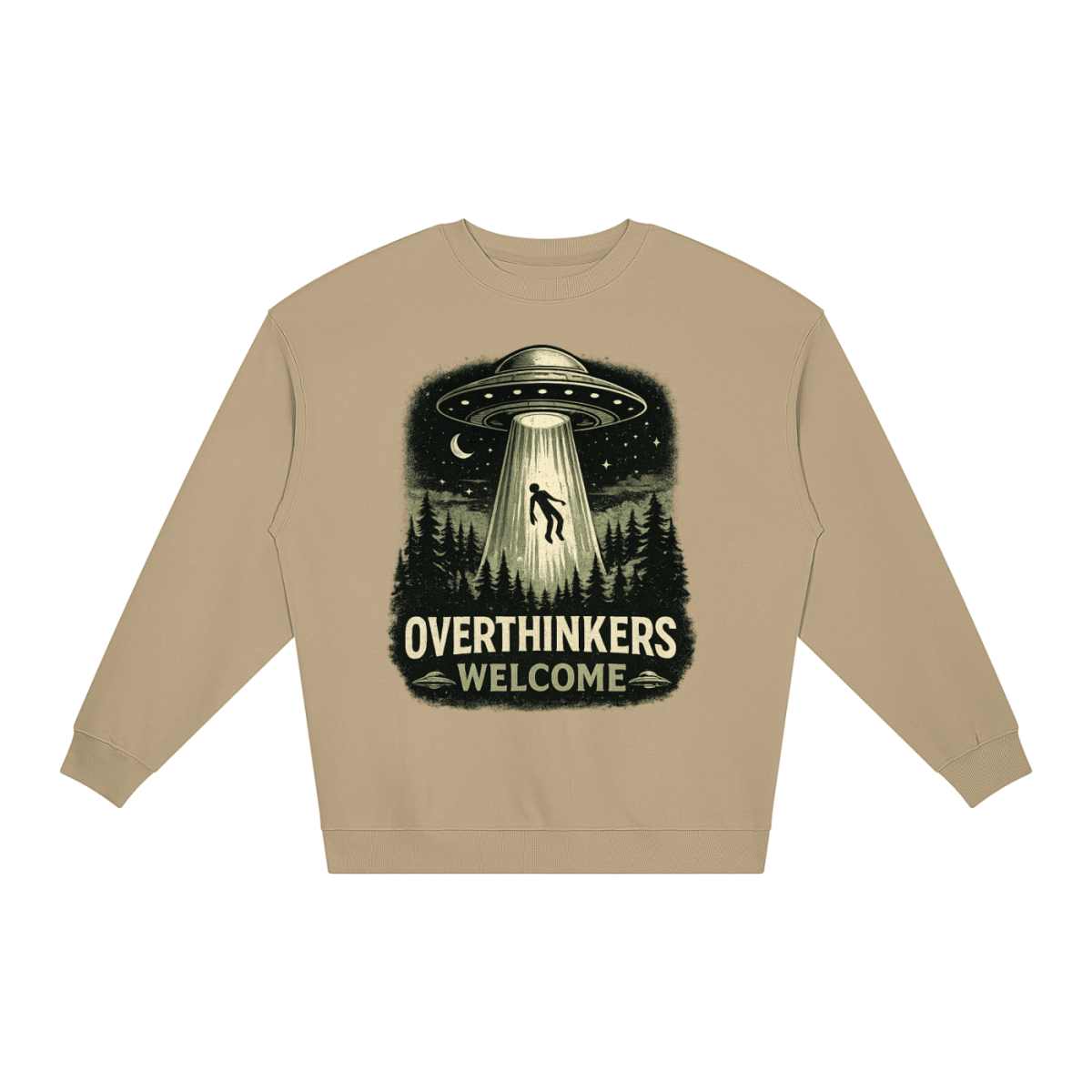 Overthinkers Welcome Loose Crewneck Sweatshirt - Shirt Habit